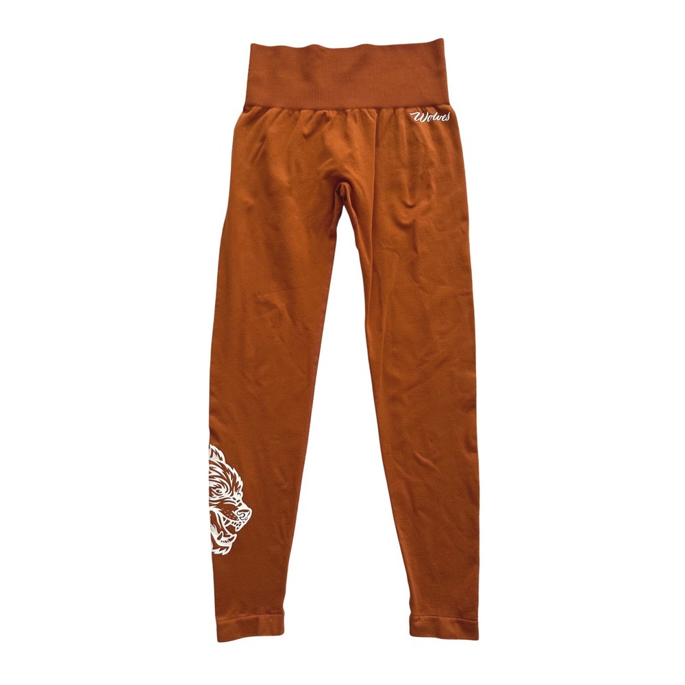 Darc Sport She Wolves Rust Orange Seamless High Waisted Leggings size Small